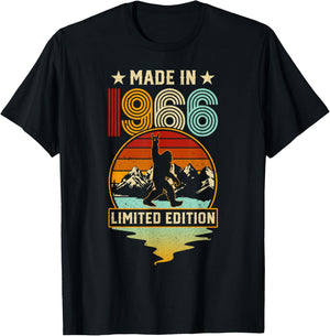 Retro 1966 60th Birthday Funny Bigfoot Adventure 60-Year-Old T-Shirt - T-Shirt | Black