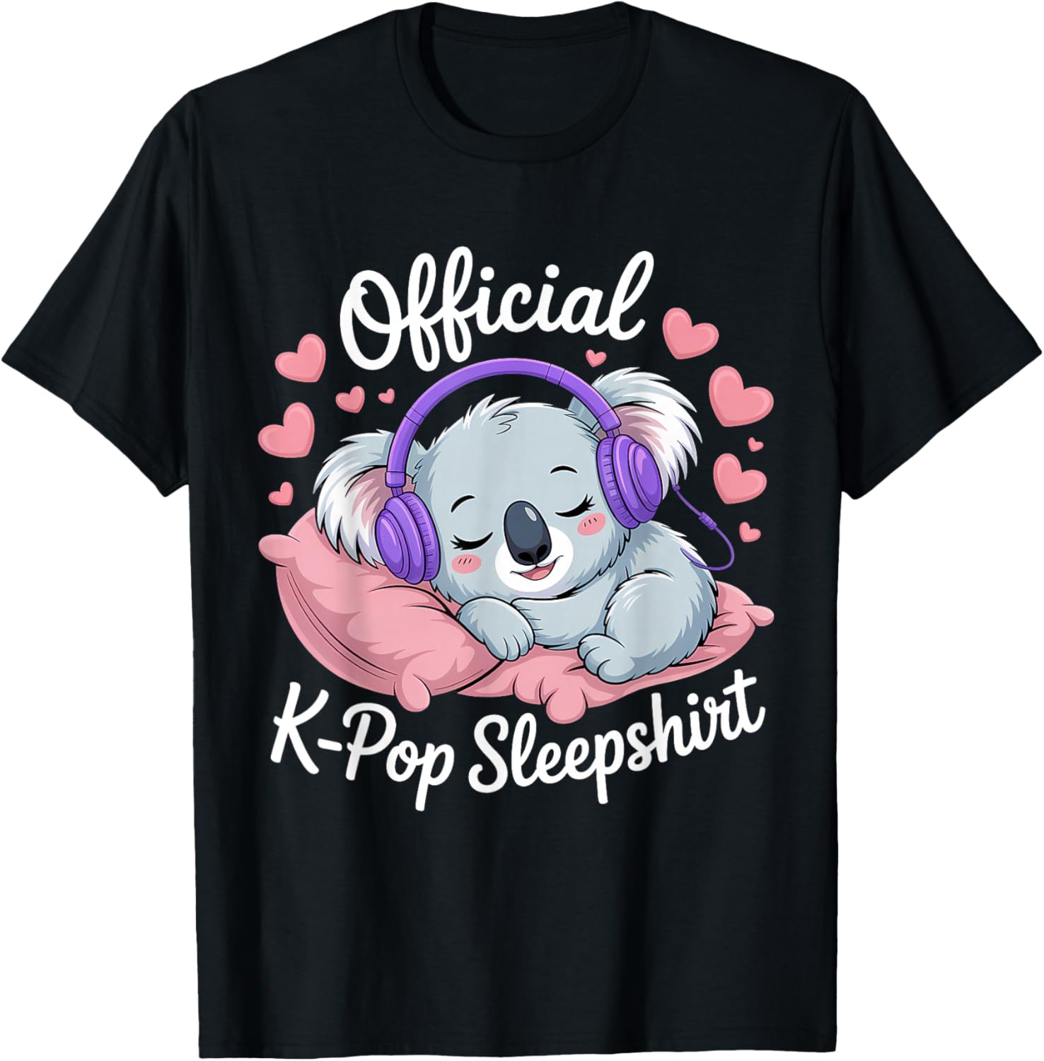 K-Pop Koala Official K-Pop Sleep T-Shirt - T-Shirt | Black