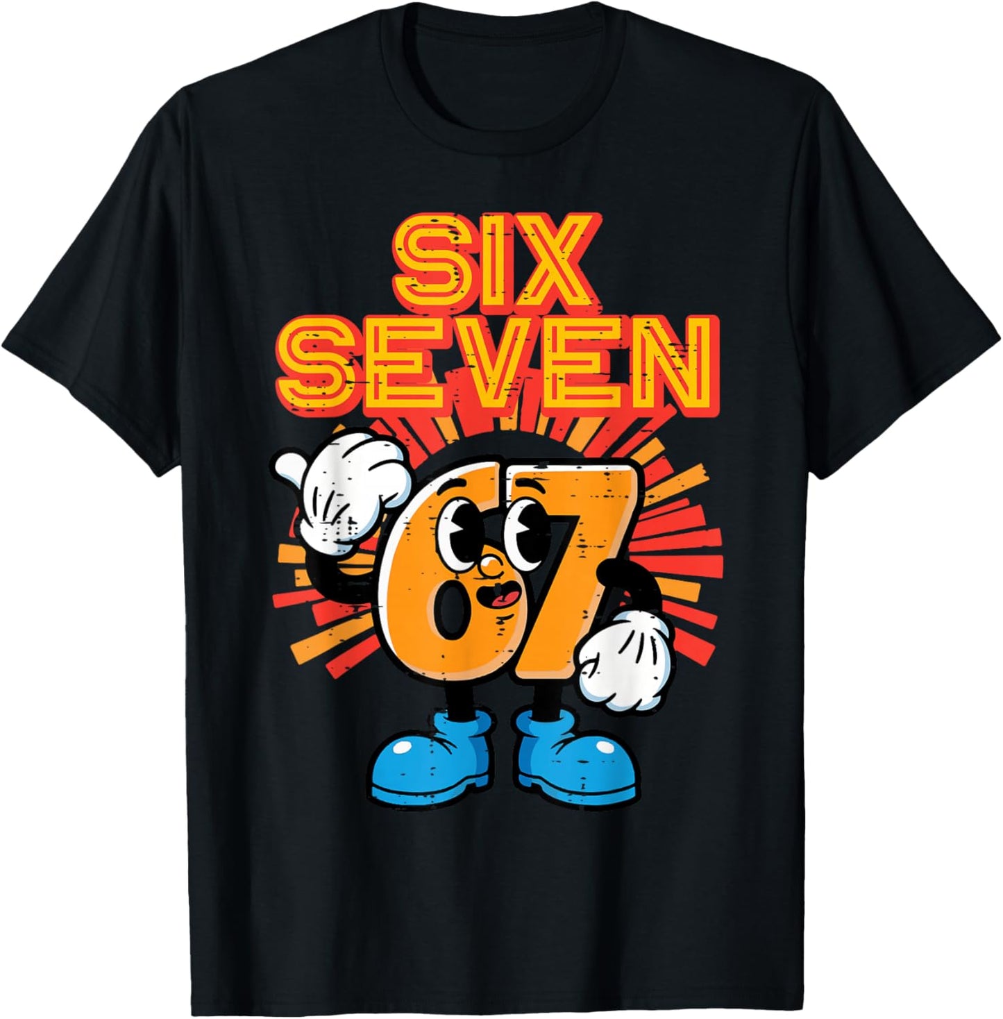 6 7 Meme Numbers Funny 67 Gen Alpha Slang Kids Boys Youth T-Shirt - T-Shirt | Black