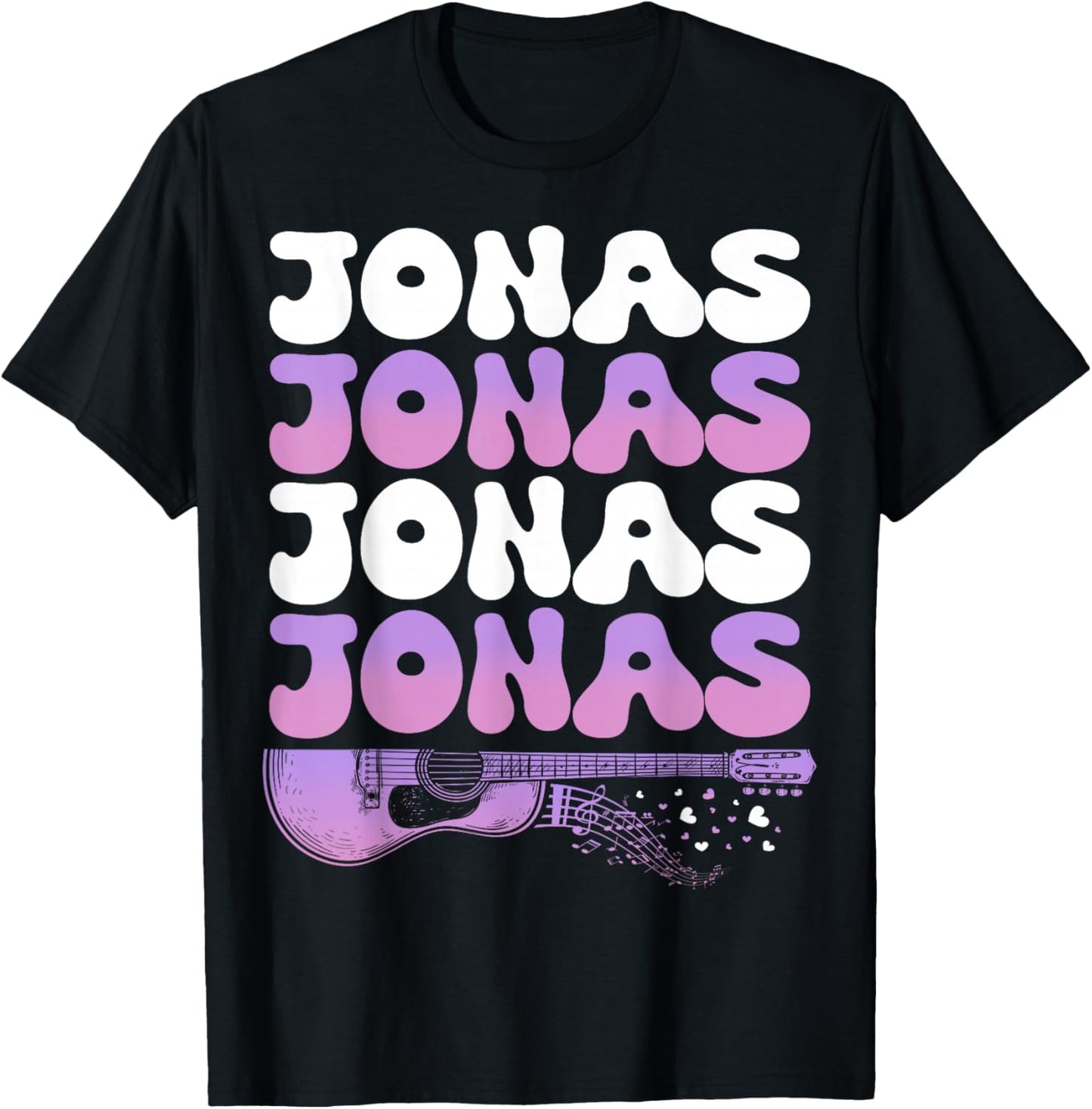 Retro Jonas First Name I Love Jonas 80's Groovy T-Shirt - T-Shirt | Black