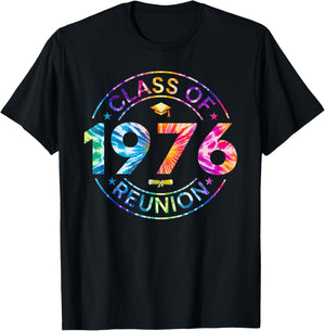 Tie Dye Class of 1976 Reunion 76 Classmates Alumni Meeting T-Shirt - T-Shirt | Black
