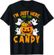 I'm Just Here for The Candy Funny Ghost Halloween Boys Girls T-Shirt - T-Shirt | Black