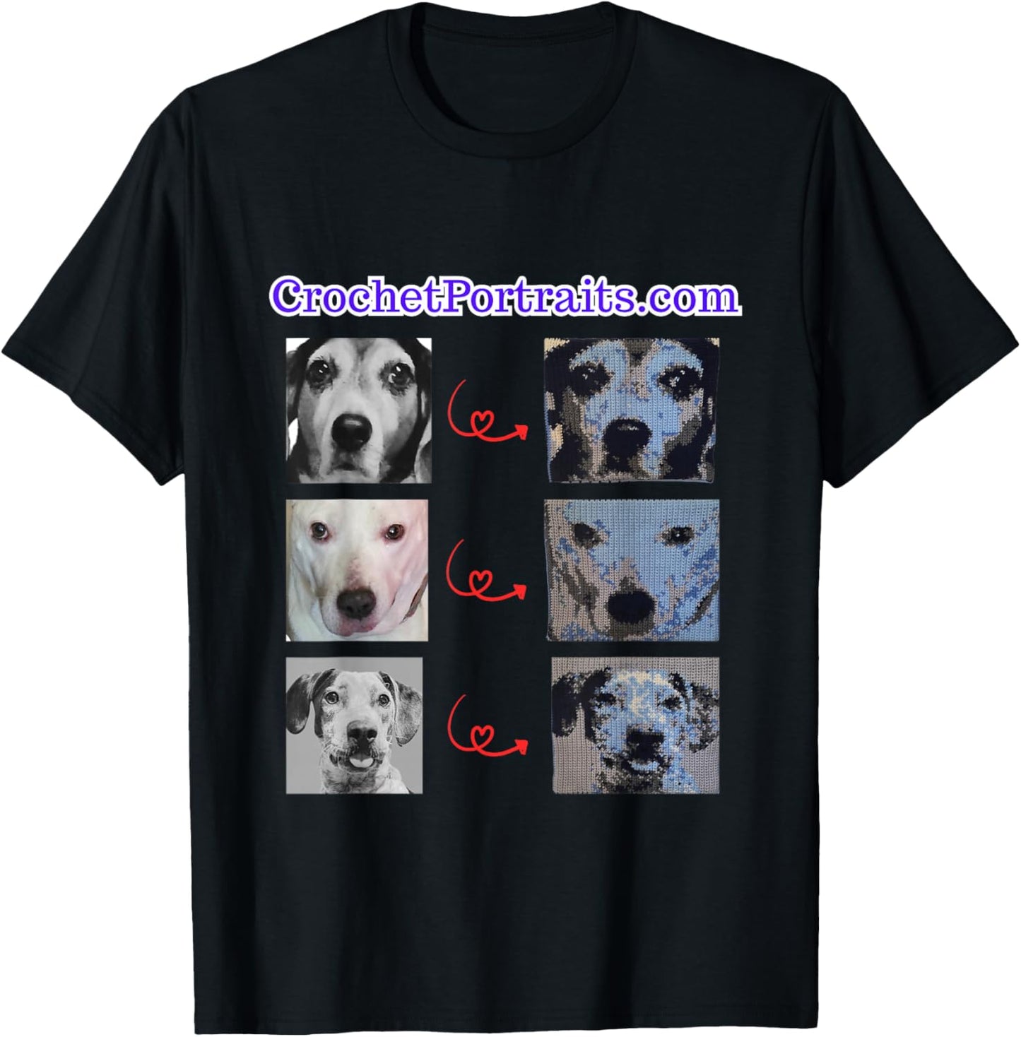 CrochetPortraits.com - Copper, MYA, Pippa T-Shirt - T-Shirt | Black