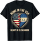Home in The USA Heart in El Salvador American Salvadoran T-Shirt - T-Shirt | Black