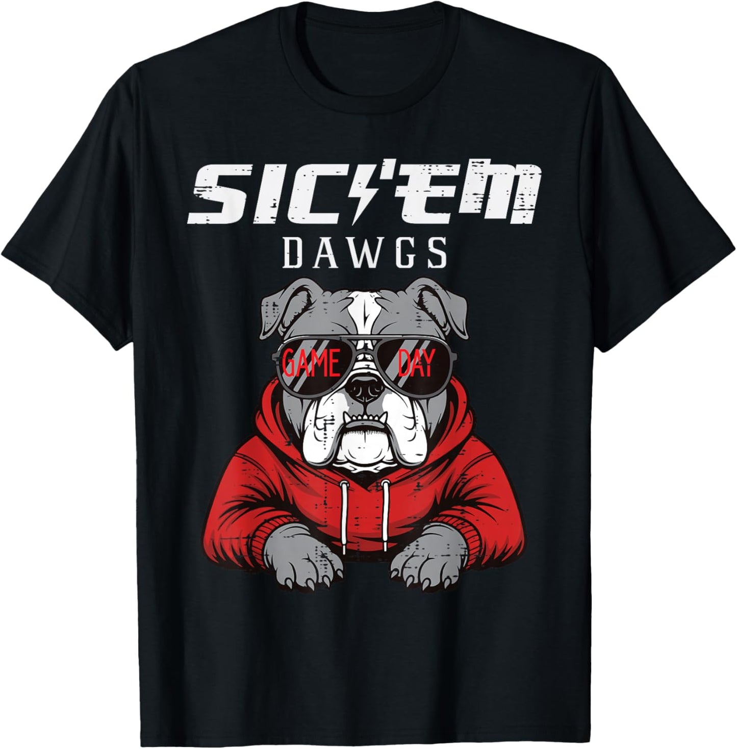Bulldog Dawgs Women Kids Men Boys Girls Youth Teen T-Shirt - T-Shirt | Black