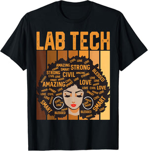Lab Tech Powerful Black History Month Black Pride Design T-Shirt - T-Shirt | Black