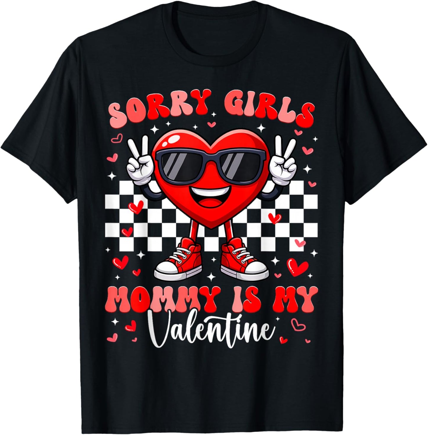 Funny Heart Peace Sign Outfit Toddler Boy Valentine T-Shirt - T-Shirt | Black