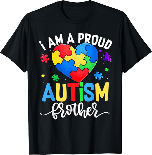 I'm A Proud Autism Brother Down Syndrome Awareness Men Boy T-Shirt - T-Shirt | Black