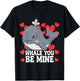 Whale You Be Mine Valentines Day Pun T-Shirt - T-Shirt | Black