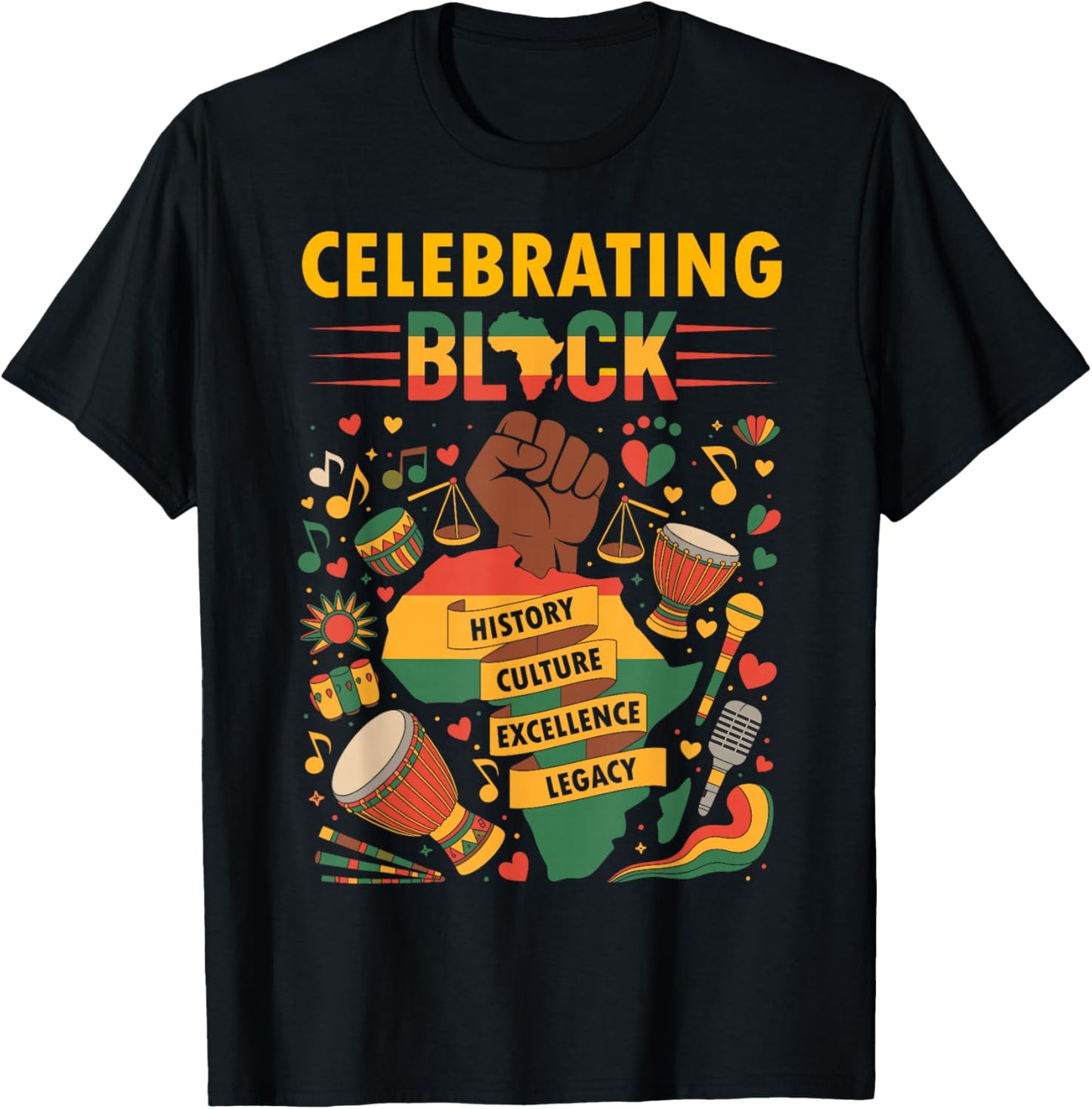 Celebrating Black History Month African American History T-Shirt - T-Shirt | Black