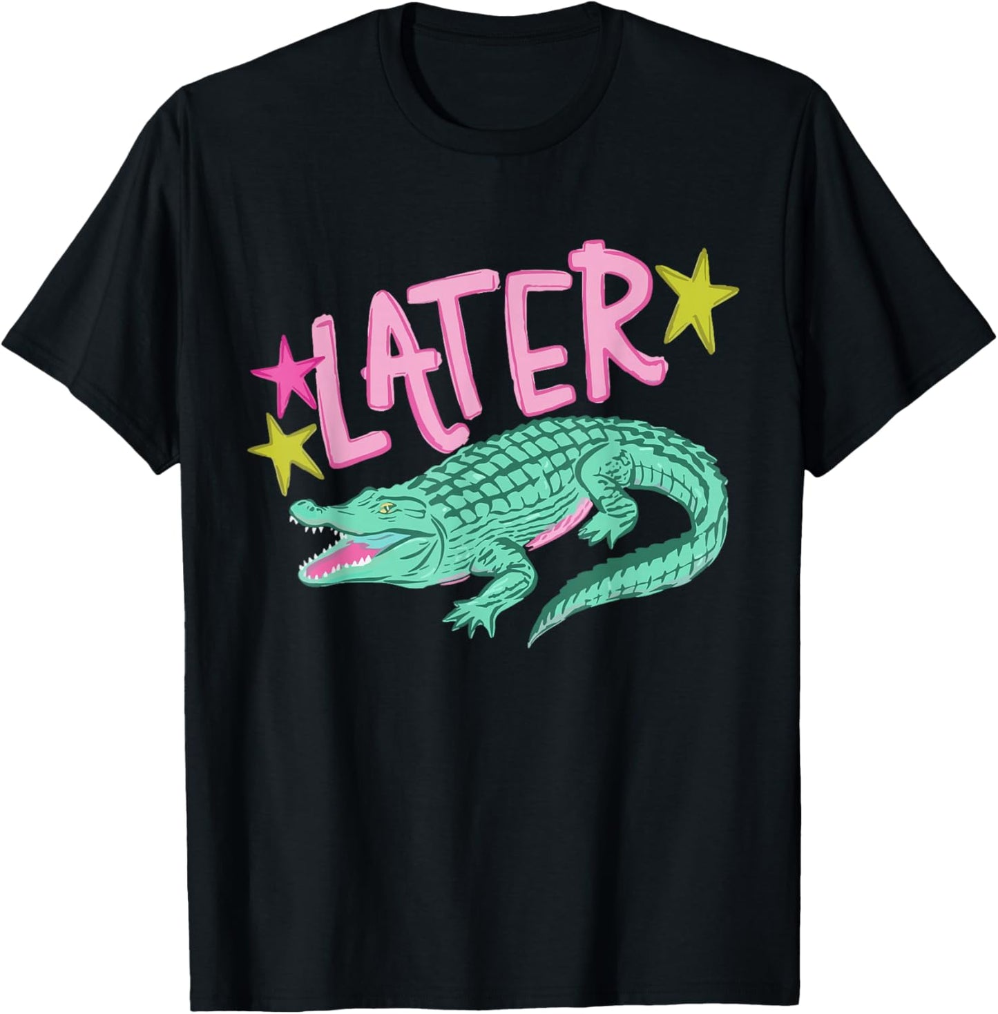 Funny Sarcastic Southern Saying Later Gator Alligator Summer T-Shirt - T-Shirt | Black
