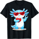 Cute Axolotl Valentines Day Love Funny Axolotl Boys Kids T-Shirt - T-Shirt | Black