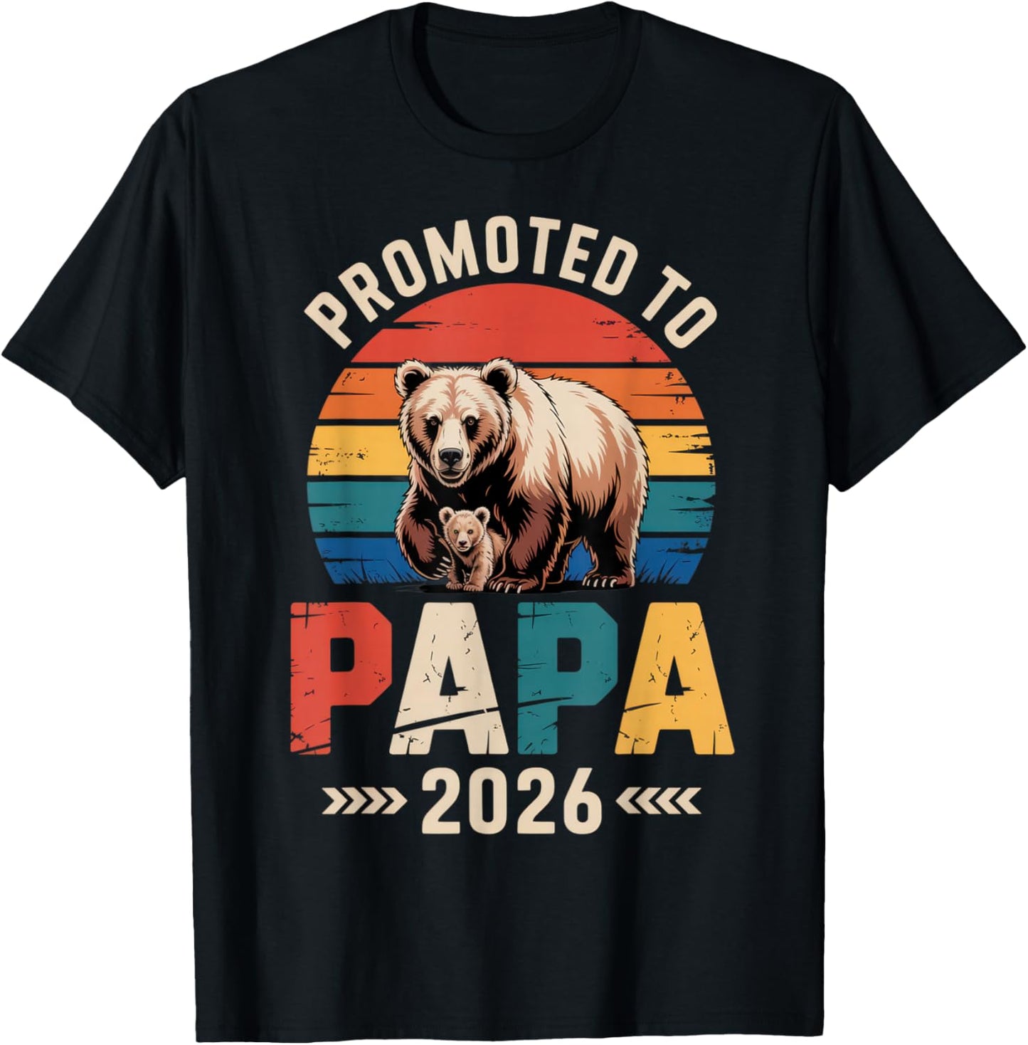 Promoted to Papa 2026 Proud Dad Family Announcement T-Shirt - T-Shirt | Black