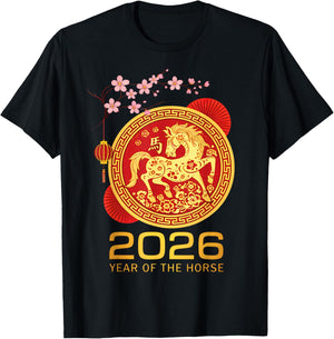 Chinese New Year 2026 Year of The Horse Lunar New Year 2026 T-Shirt - T-Shirt | Black