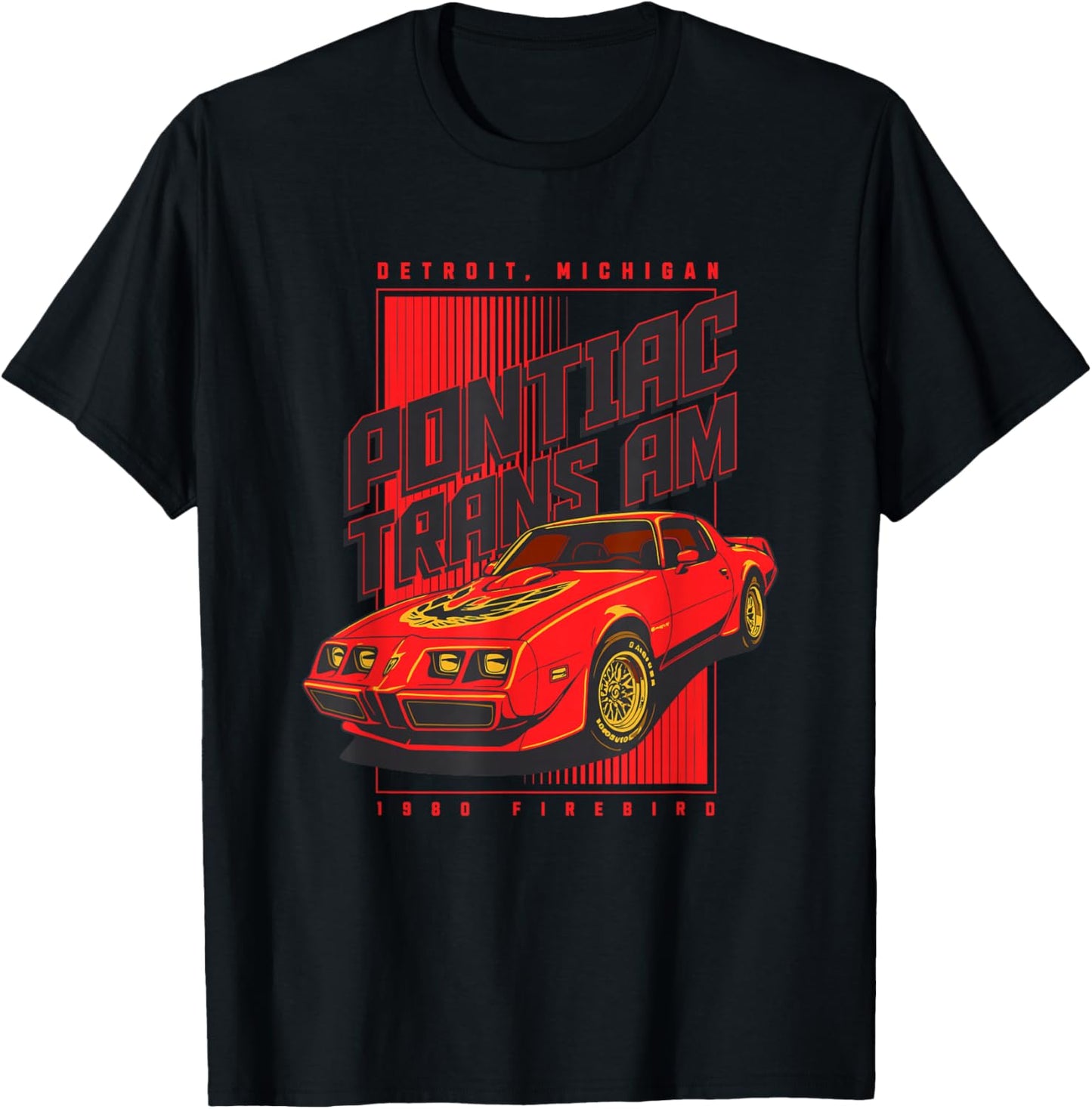 Trans Am Pontiac Firebird 1980 Detroit Classic Muscle T-Shirt - T-Shirt | Black