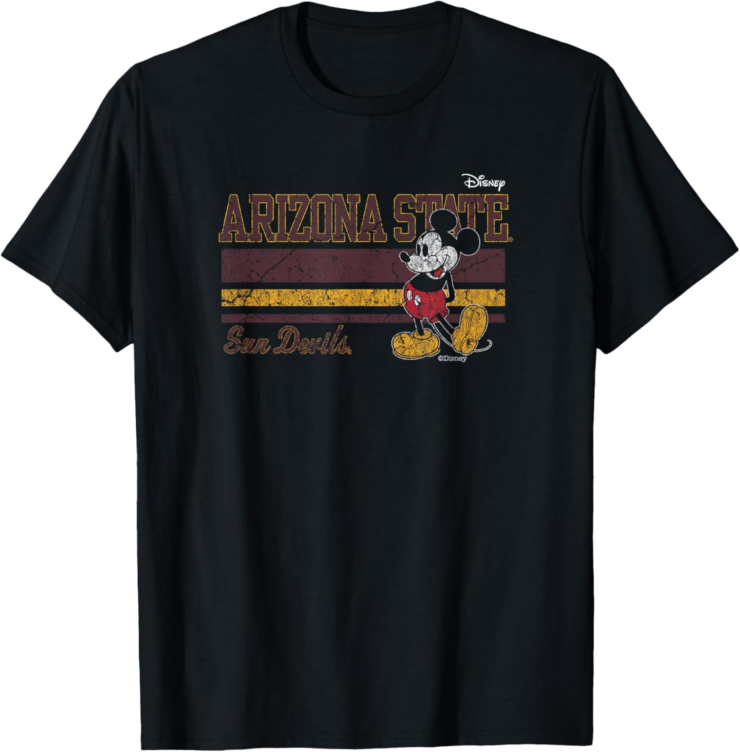 Arizona State Sun Devils Mickey Mouse Vintage Black T-Shirt - T-Shirt | Black