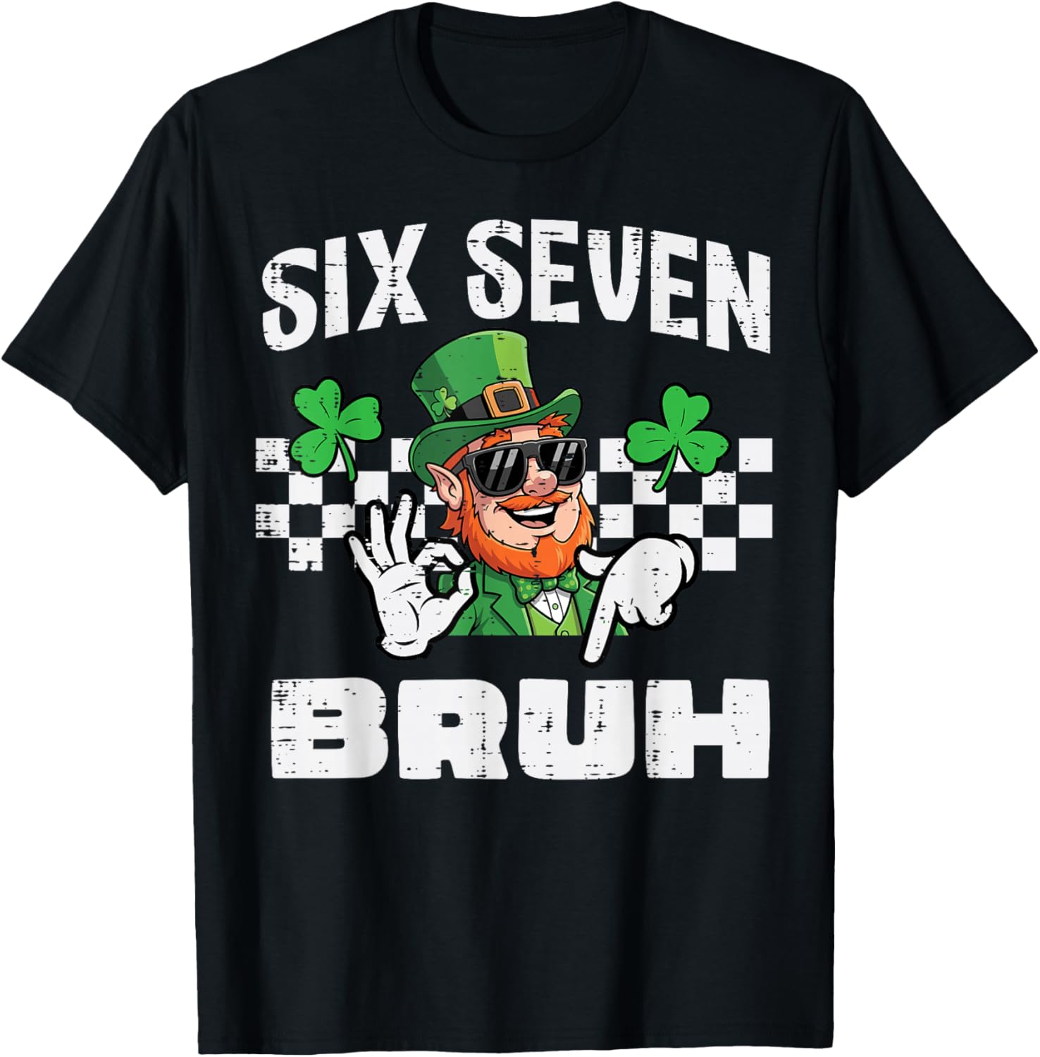Six Seven Bruh St Patricks Day 6 7 Meme 67 Kids Youth Boys T-Shirt - T-Shirt | Black