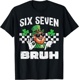 Six Seven Bruh St Patricks Day 6 7 Meme 67 Kids Youth Boys T-Shirt - T-Shirt | Black