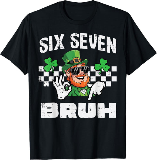 Six Seven Bruh St Patricks Day 6 7 Meme 67 Kids Youth Boys T-Shirt - T-Shirt | Black