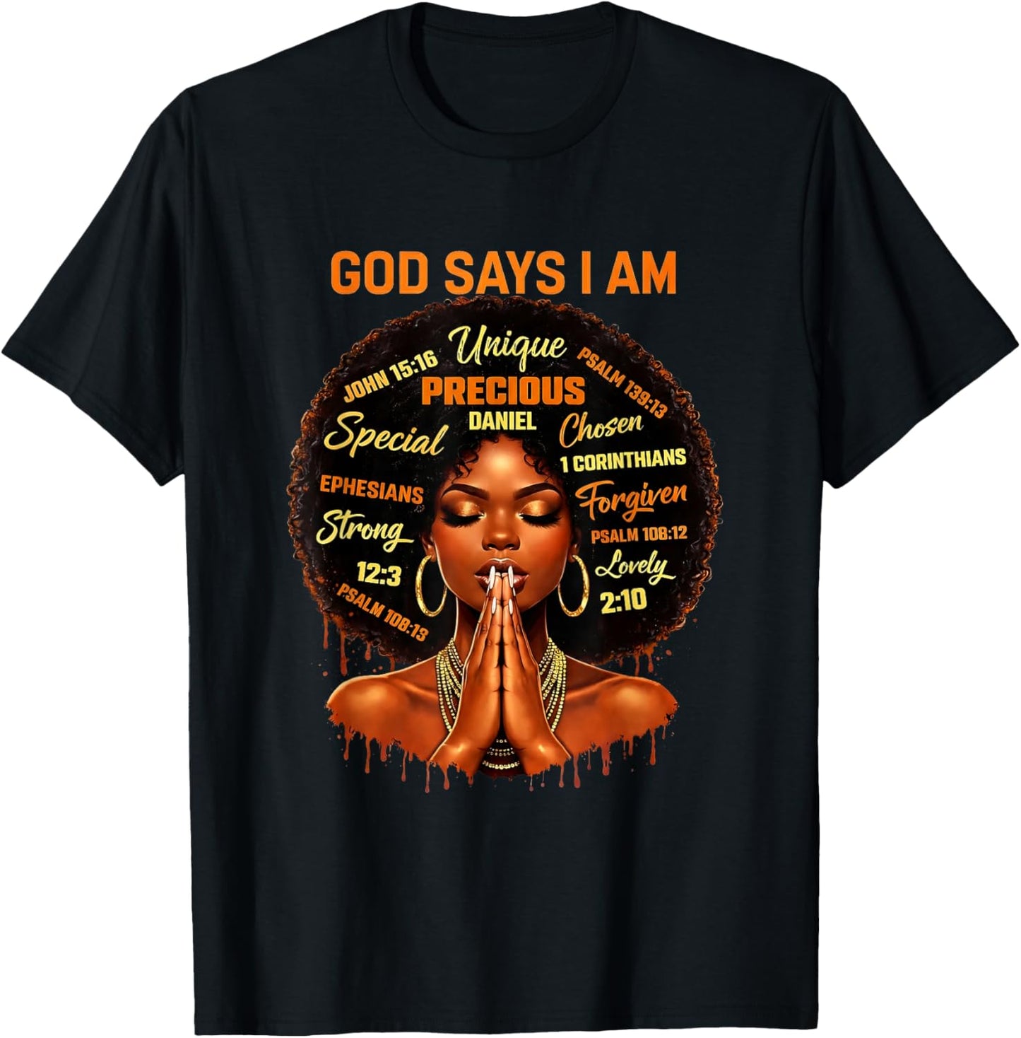 Faith God African American Black Women Christian Afro T-Shirt - T-Shirt | Black