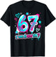 Six Seven Meme 7 Year Old Birthday Shirt was 6 Now I'm 7 T-Shirt - T-Shirt | Black