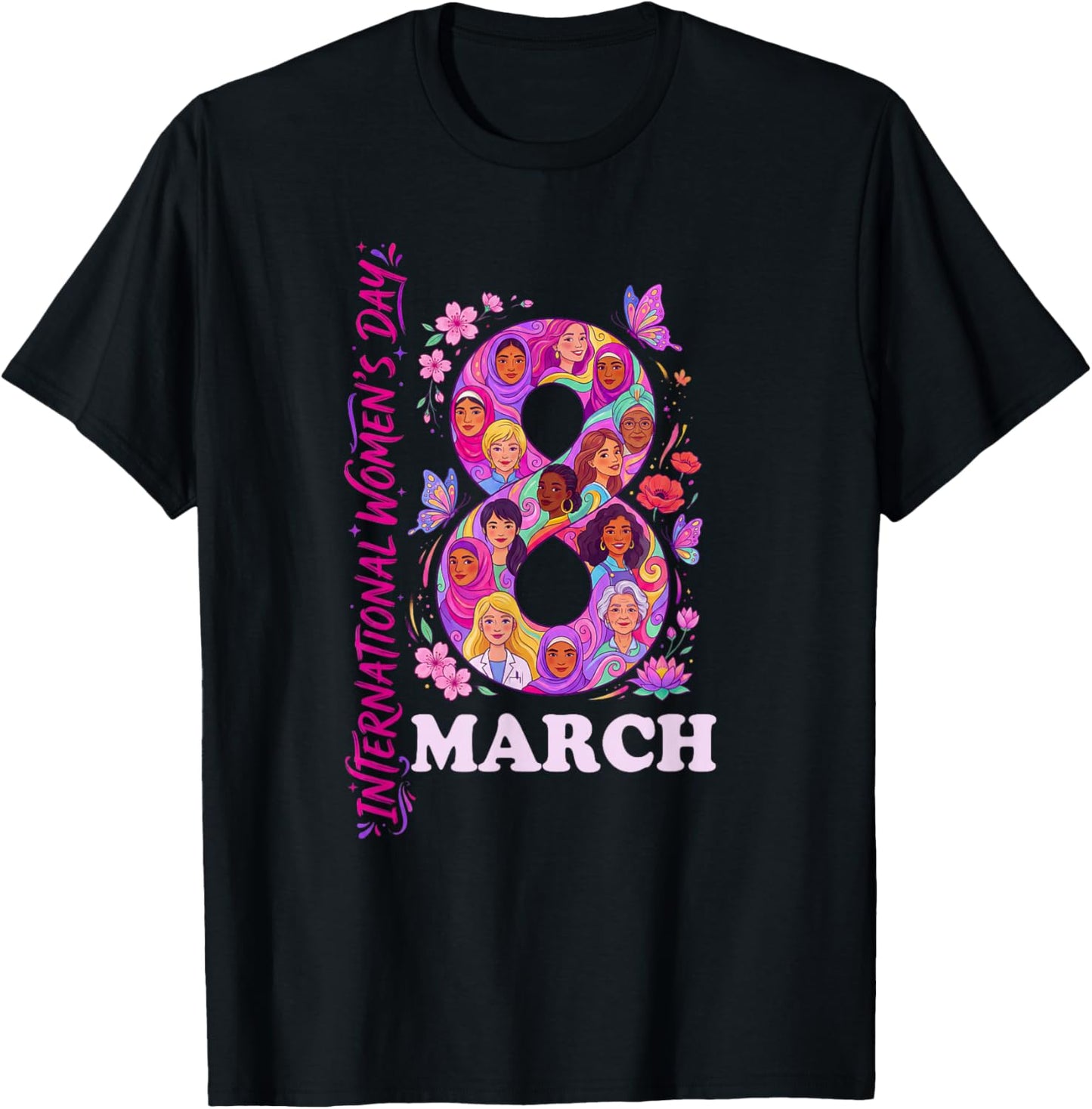 International Women's Day March 8 Celebrating Women T-Shirt - T-Shirt | Black