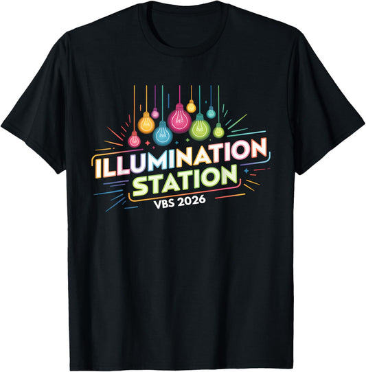 Illumination Station VBS 2026 Bible School Christian Lights T-Shirt - T-Shirt | Black