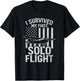 I Survived My First Solo Flight with USA Flag T-Shirt - T-Shirt | Black