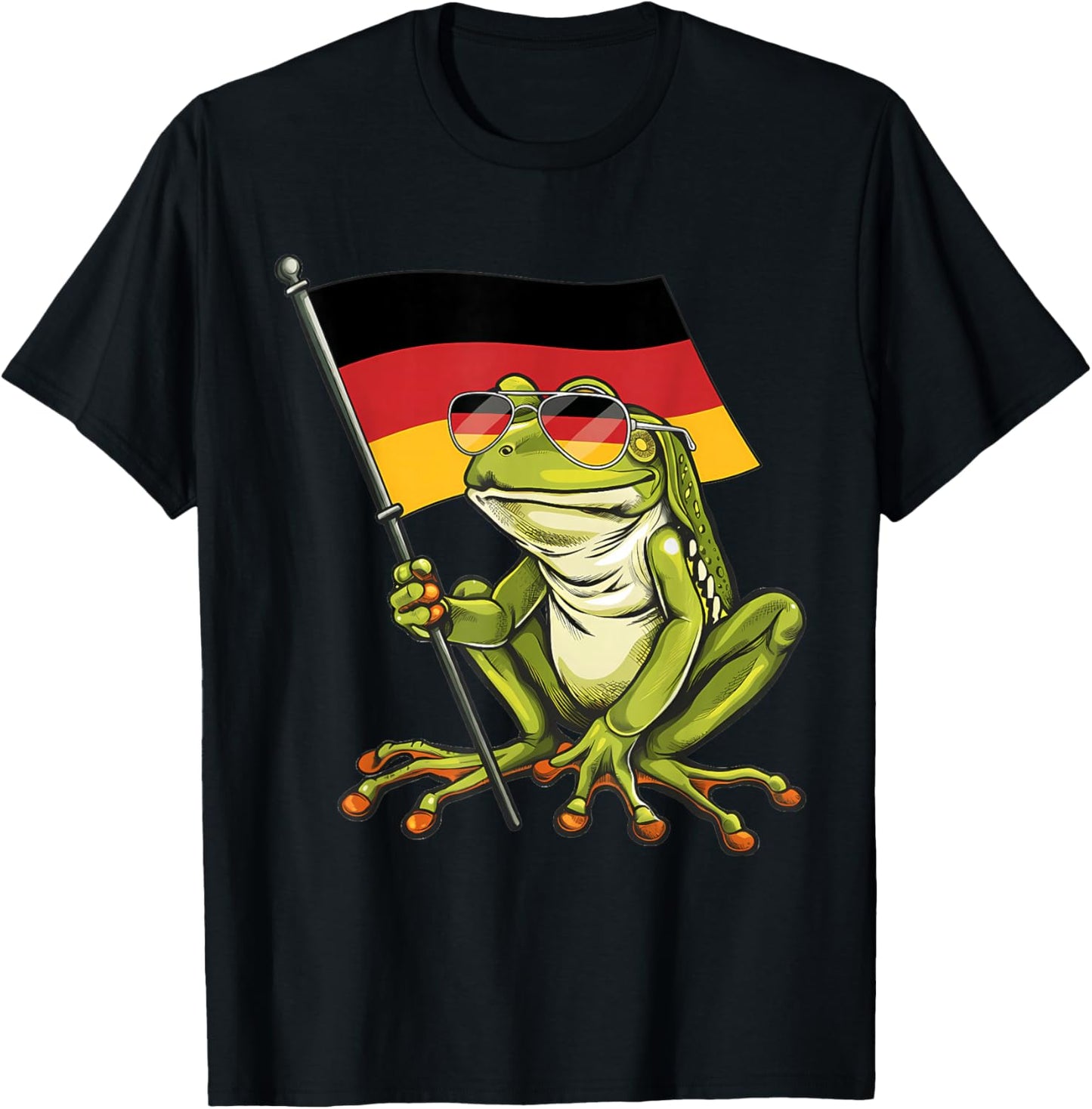 Germany Flag Frog German Pride Deutschland T-Shirt - T-Shirt | Black