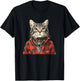 Awesome Flannel Cat Look T-Shirt - T-Shirt | Black