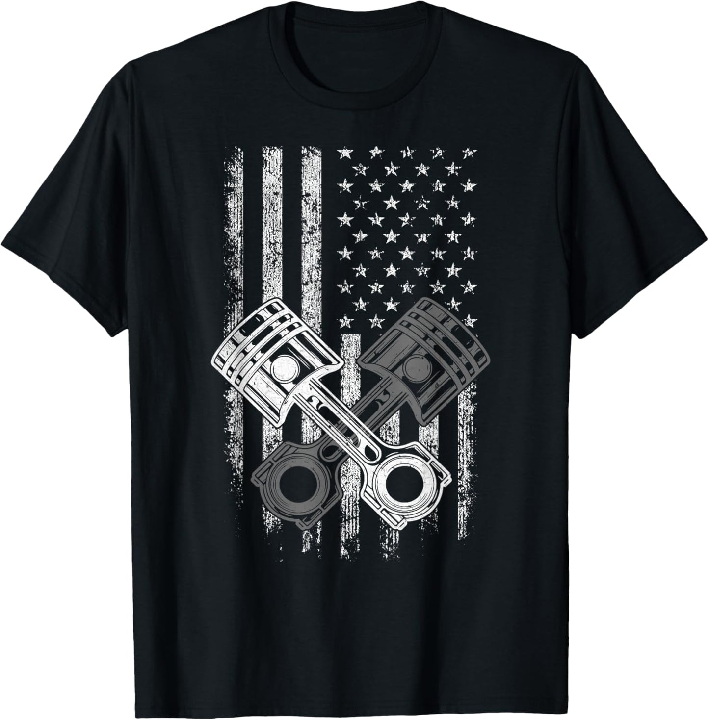 Mechanic Garage American Flag Auto Car Mechanic T-Shirt - T-Shirt | Black