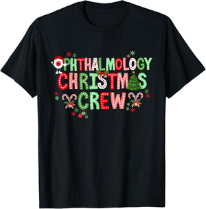 Ophthalmology Christmas Crew Optician Tech Sight Squad Eye T-Shirt - T-Shirt | Black