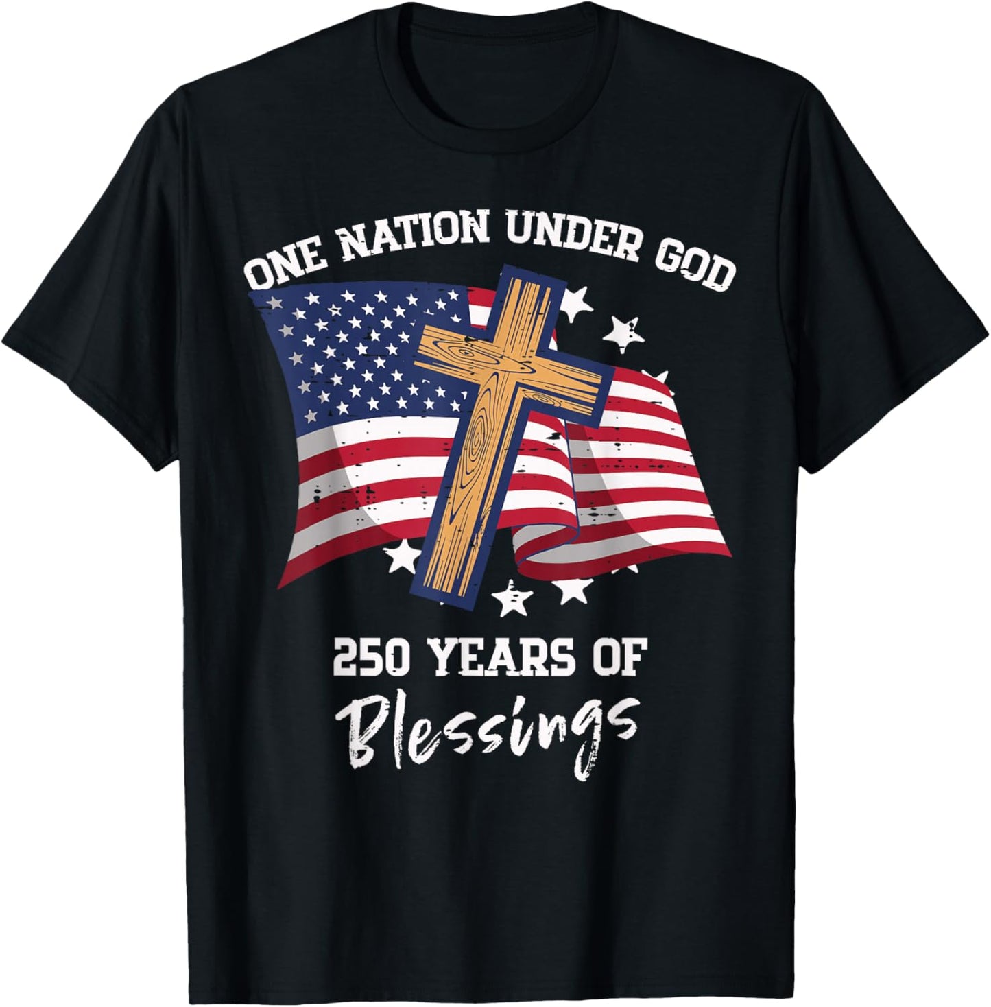 One Nation Under God 250 Years 250th Anniversary USA Women T-Shirt - T-Shirt | Black