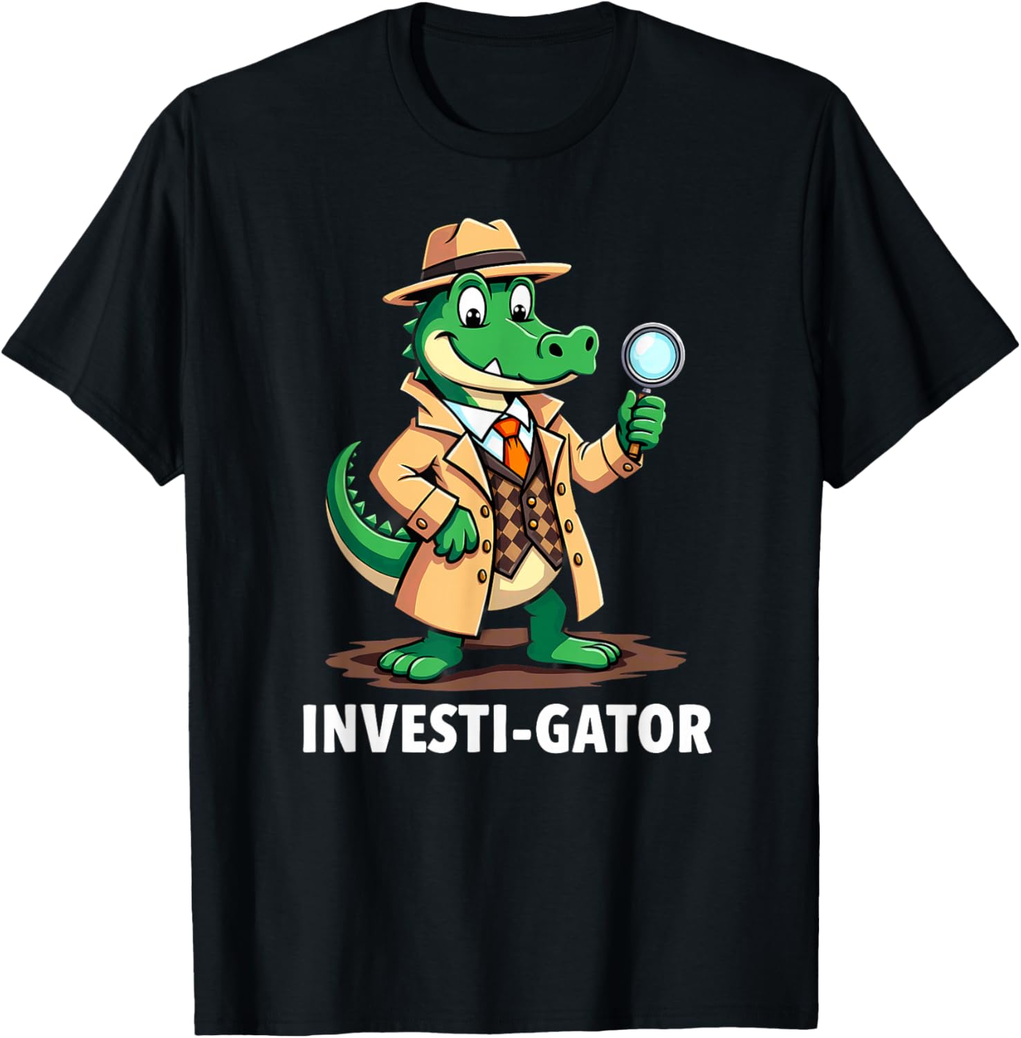 Humor Private Investigator Alligator T-Shirt - T-Shirt | Black