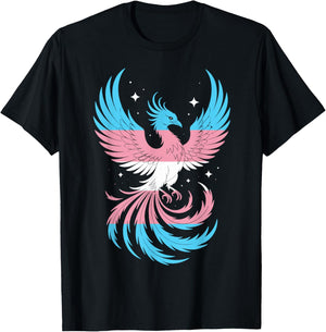 Phoenix Bird LGBTQ Pride Month Trans Transgender T-Shirt - T-Shirt | Black