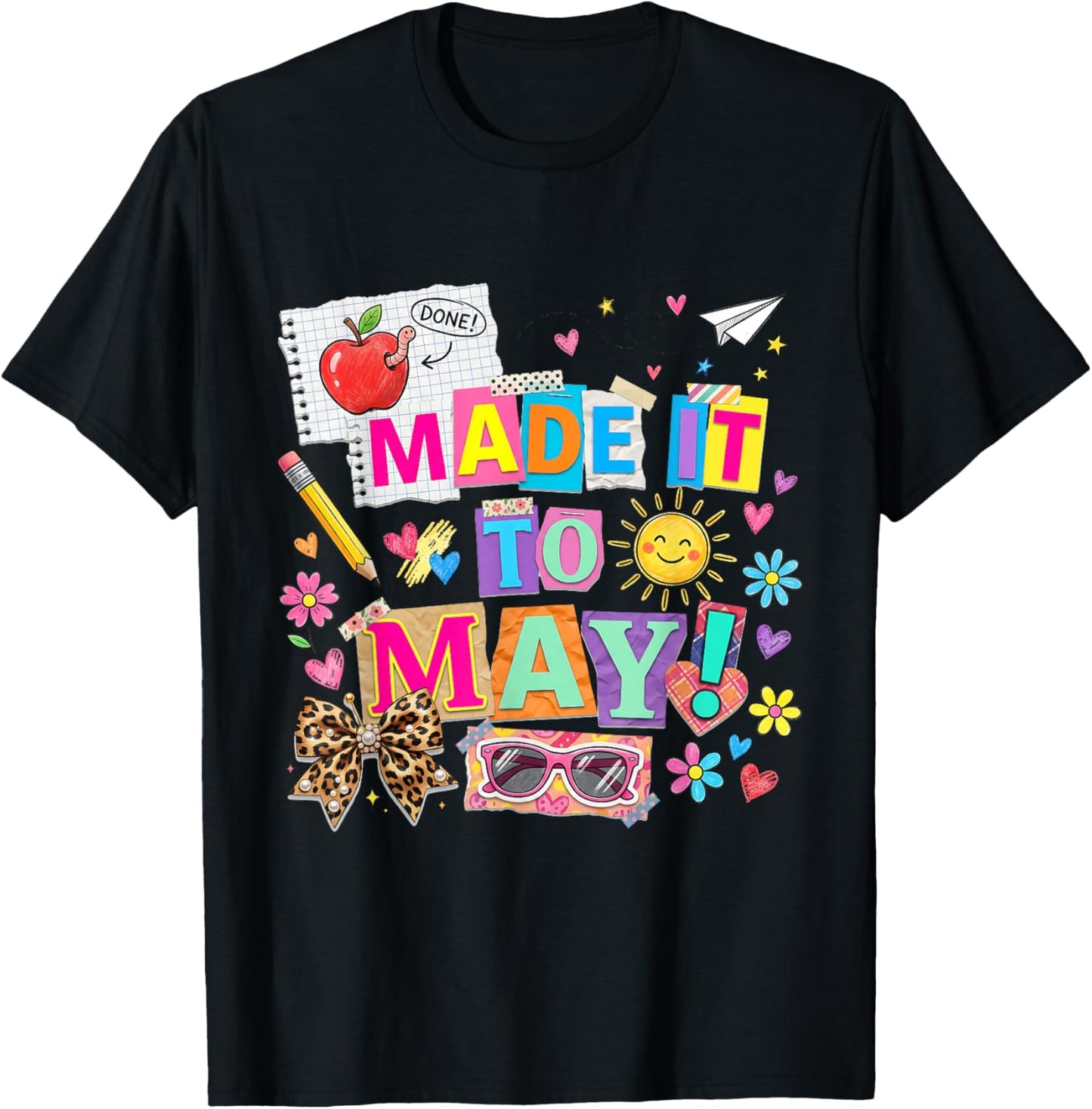 Funny Made It to May Student Last Day of School Boys Girls T-Shirt - T-Shirt | Black