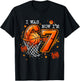 7th Birthday Boy Kids Basketball I was 6 Now I'm 7 Year Old T-Shirt - T-Shirt | Black