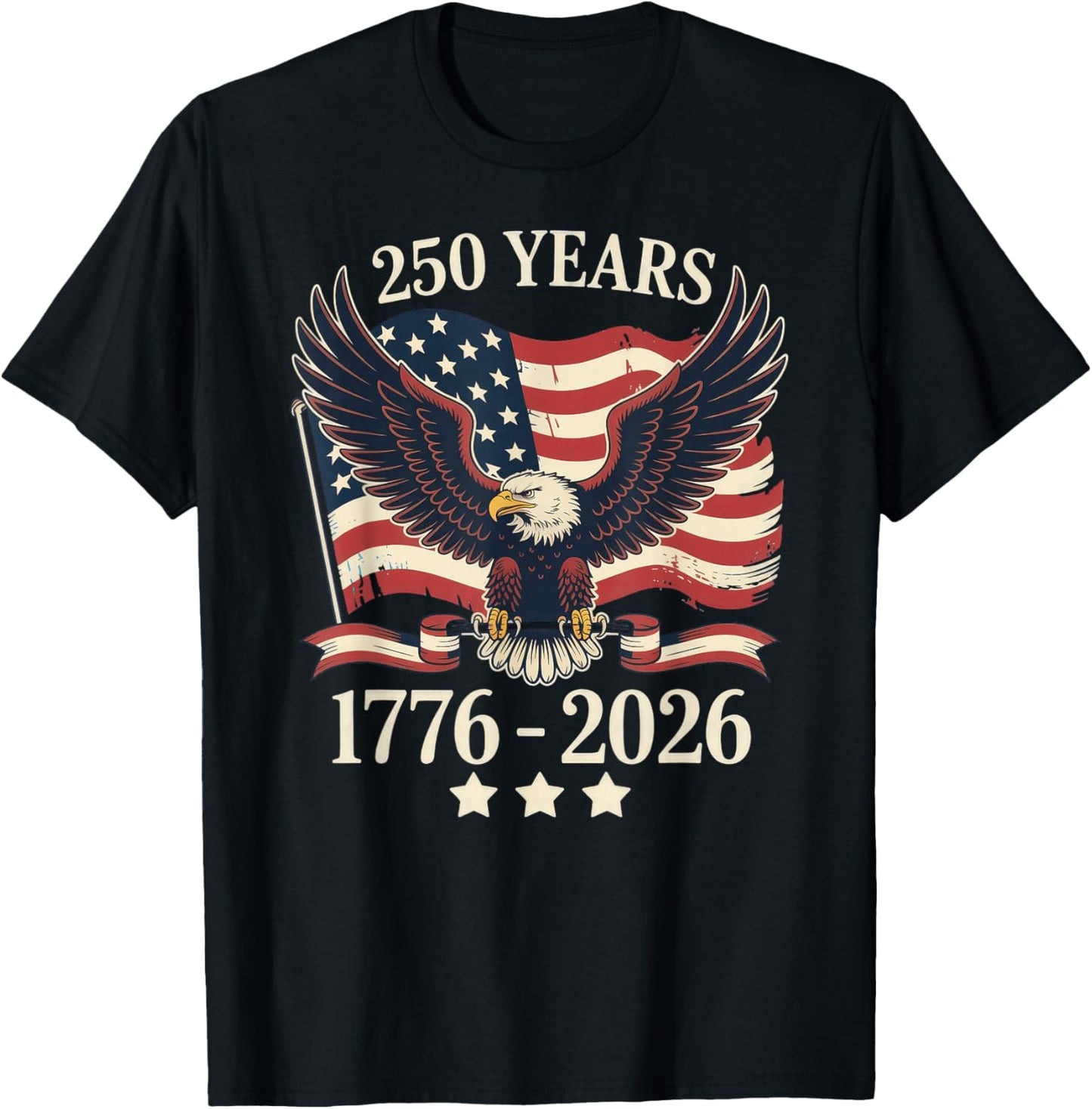 250 Years American 1776-2026 250th Birthday USA T-Shirt - T-Shirt | Black
