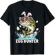 Egg Hunter Easter Funny Fishing Easter Bunny Ears Fisherman T-Shirt - T-Shirt | Black