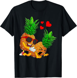 Swinging Pineapples Couple Swingers Valentines Men Women T-Shirt - T-Shirt | Black