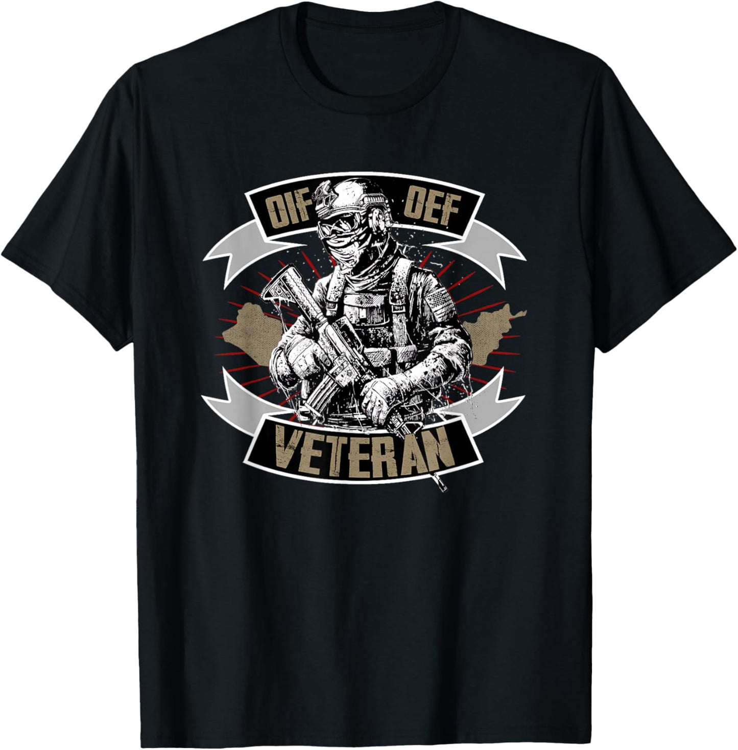Veteran OIF OEF Proud Military Service Quote T-Shirt - T-Shirt | Black
