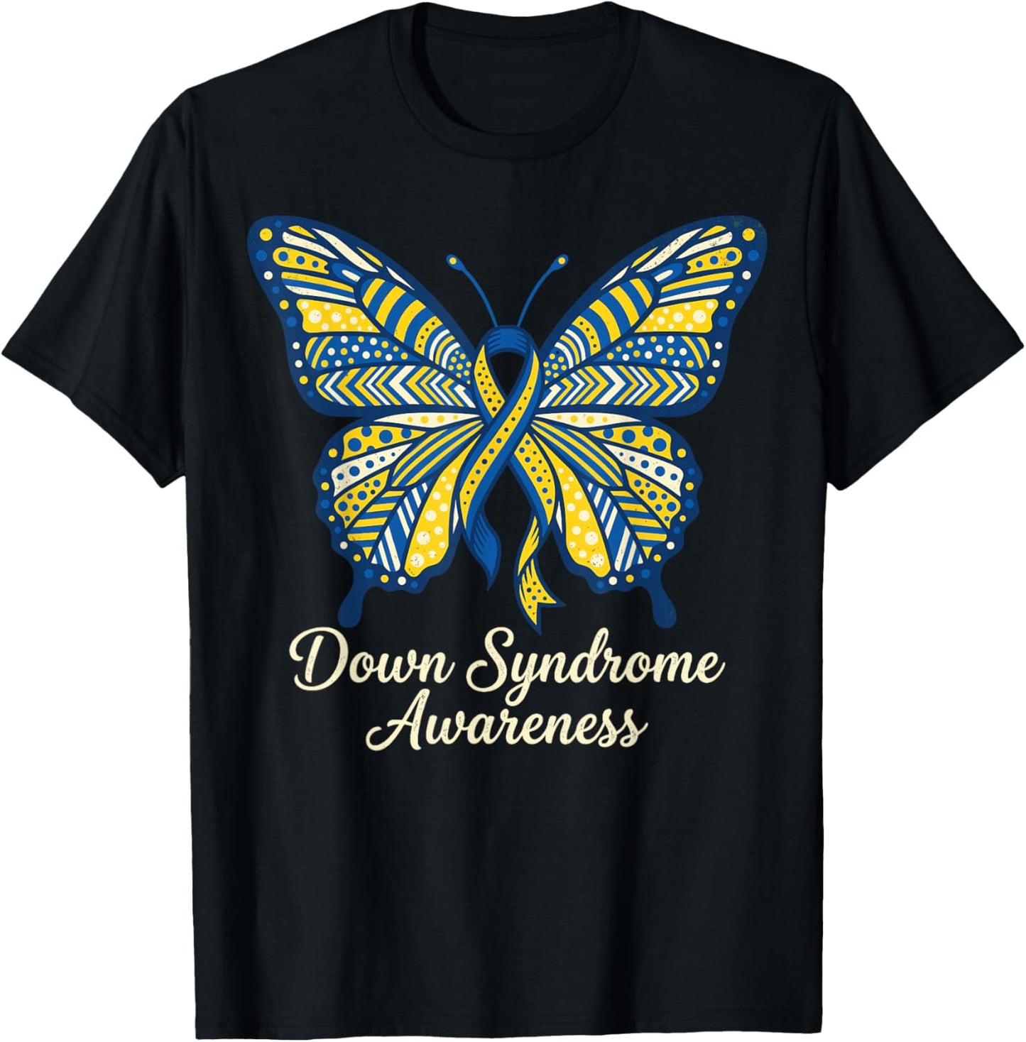 Down Syndrome Awareness Sunflower Ribbon Inclusion Support T-Shirt - T-Shirt | Black