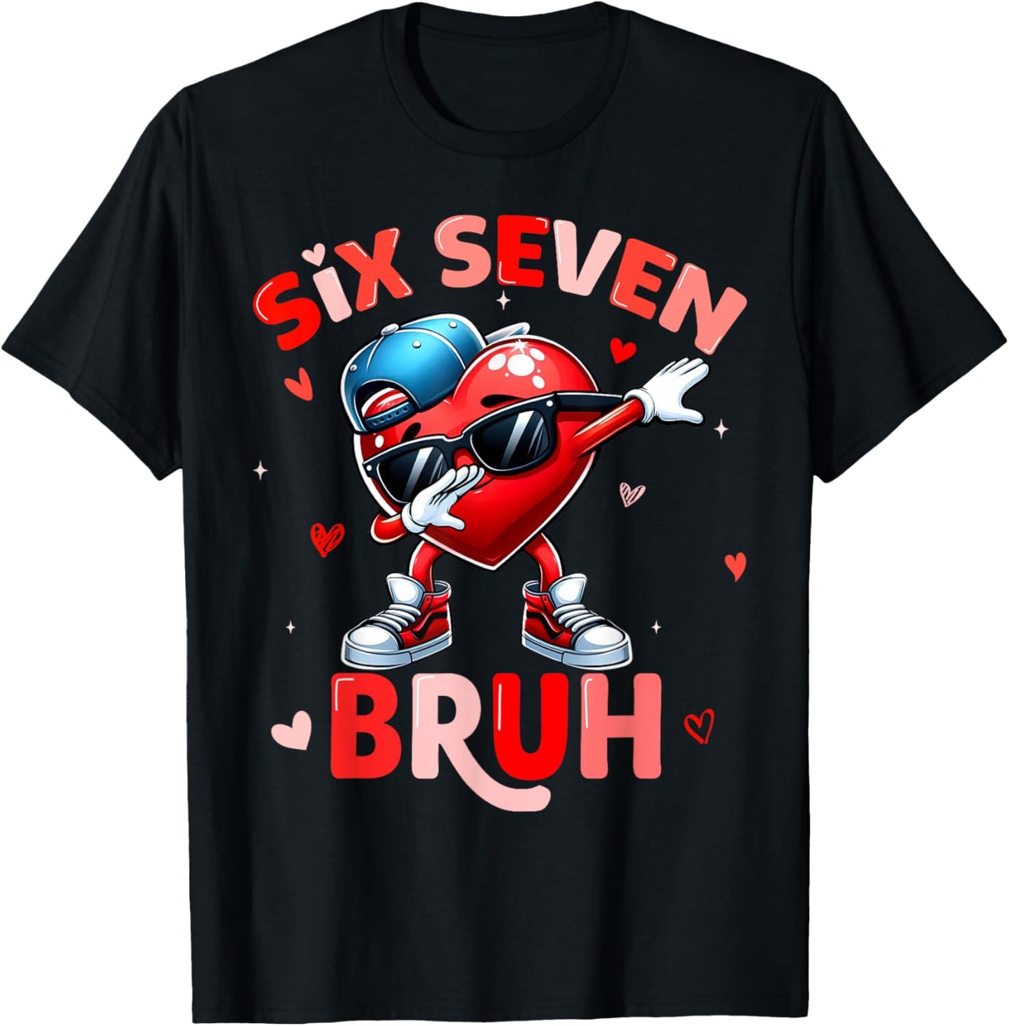 67 Meme 6 7 Heart Dabbing Six Seven Valentines Day Boys Kids T-Shirt - T-Shirt | Black