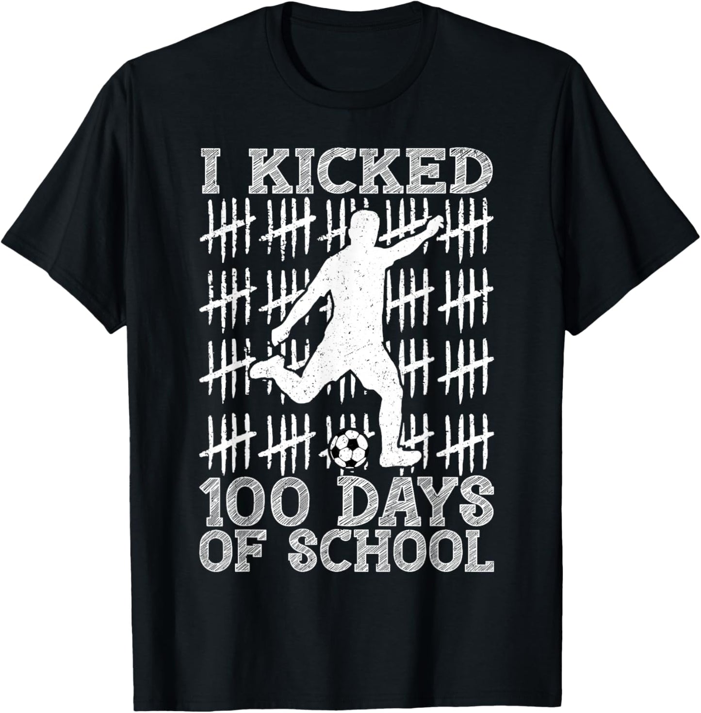 100 Days of School I Kicked Soccer 100th Day of School Boys T-Shirt - T-Shirt | Black
