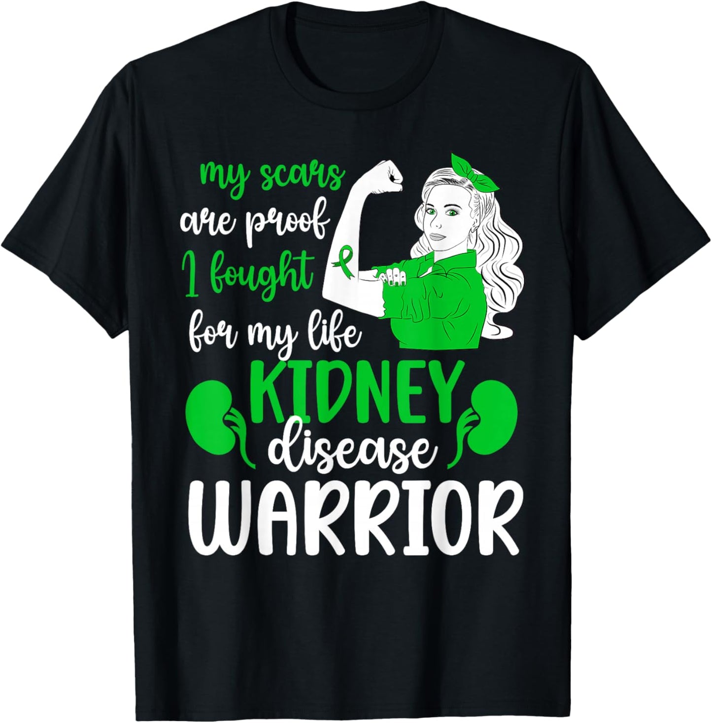 Proud Kidney Disease Warrior Kidney Disease Awareness Month T-Shirt - T-Shirt | Black