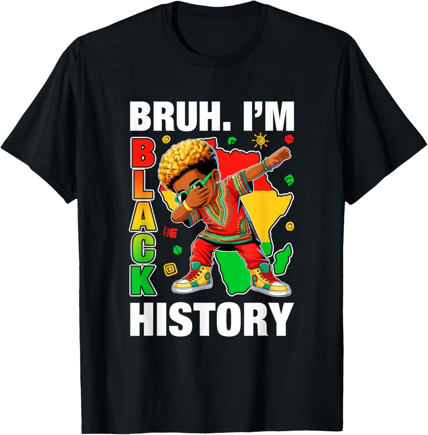 I Am Black History Dabbing Afro Men Boy Black History Month T-Shirt - T-Shirt | Black
