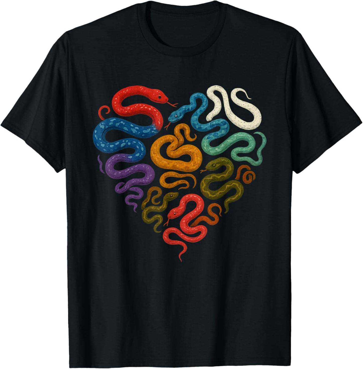 Wild Animal Reptile Valentines Day Predator Heart Snake T-Shirt - T-Shirt | Black