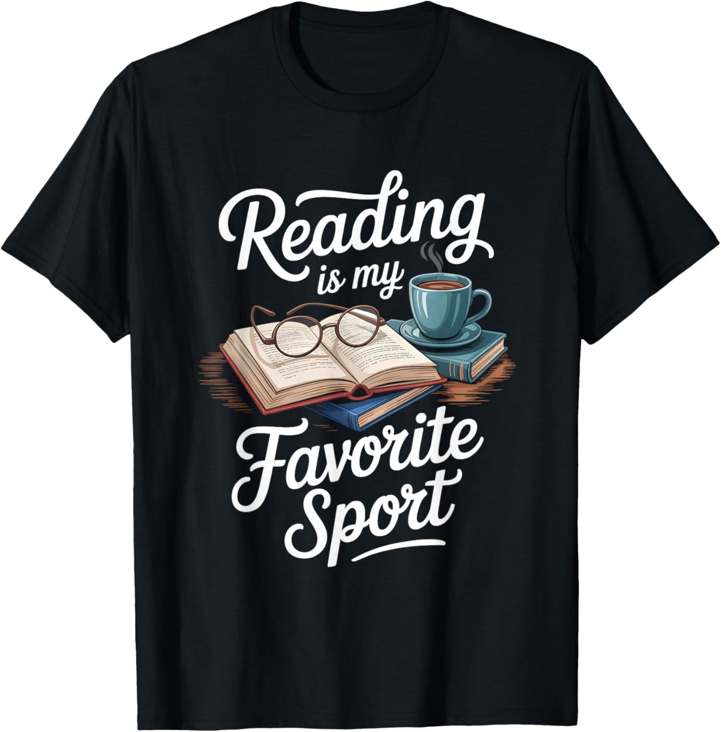 Reading is My Favorite Sport Funny Reader T-Shirt - T-Shirt | Black