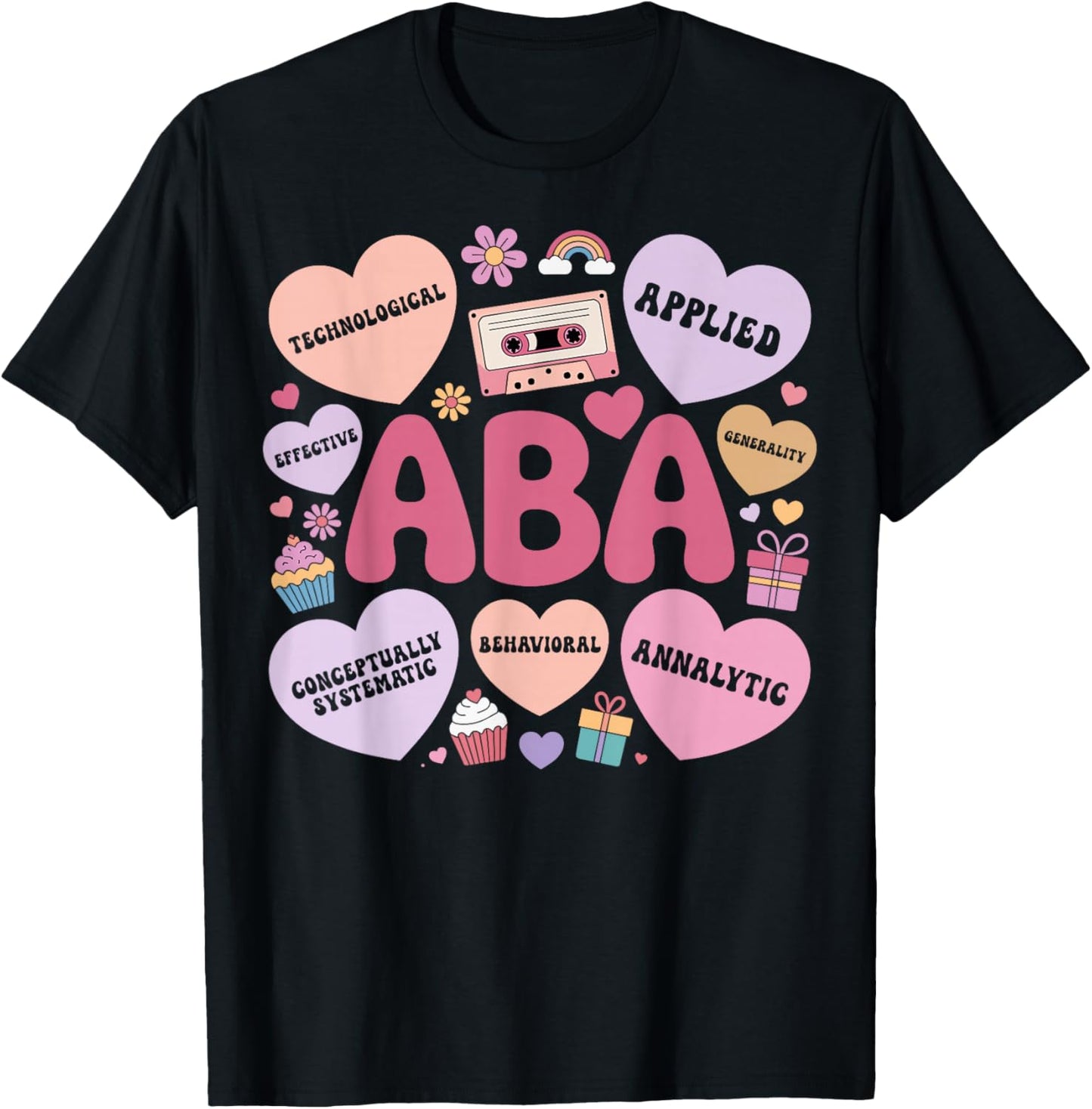 Behavioral Therapy ABA Therapist Valentine's Day Couple T-Shirt - T-Shirt | Black