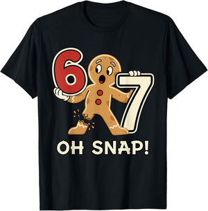 Funny Gingerbread Man 67 Six Seven for Adult Kids Men Women T-Shirt - T-Shirt | Black